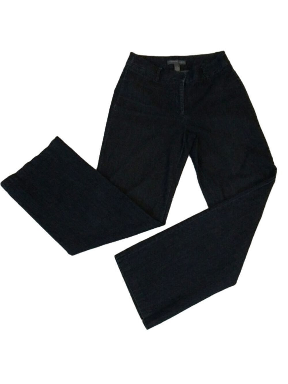 Josephine Chaus Blue Dark Wash High Rise  Hook Zipper Front Straight Leg Jean